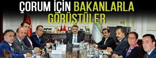Çorum'un Yatırımları için Bakanlarla görüştüler