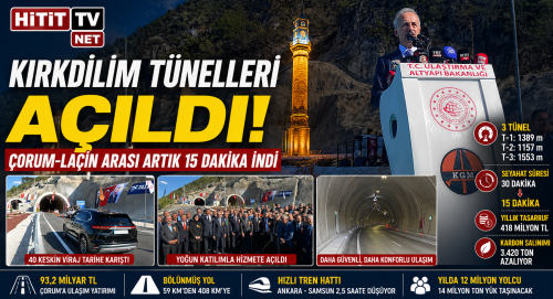 Çorum’un Yıllardır Beklediği Kırkdilim Tünelleri Açıldı!