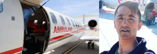 Çorumlu hemşehrimiz ambulans uçakla Merzifon'a geliyor