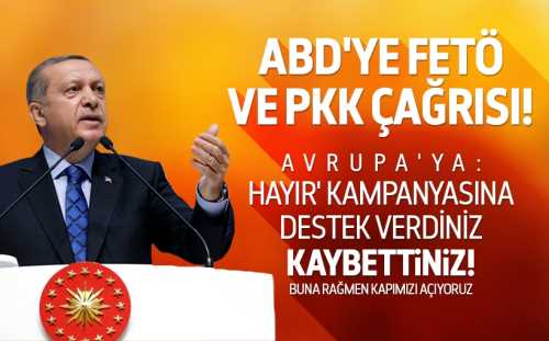 Cumhurbaşkanı Erdoğan'dan ABD ve Avrupa'ya çağrıda bulundu