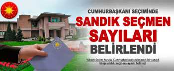 Cumhurbaşkanlığı seçimi sandık seçmen sayıları