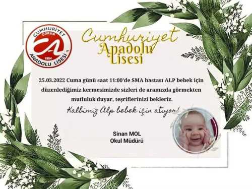 Cumhuriyet Anadolu Lisesi Ailesinden ALP BEBEK için 30 TL