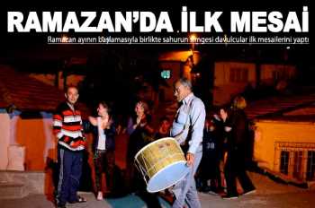 Davulcuların Ramazan'da ilk sahur mesaisi