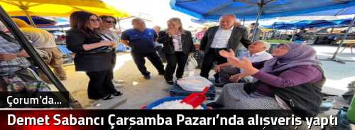 Demet Sabancı  Çarşamba Pazarı’nda alışveriş yaptı