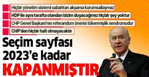 Devlet Bahçeli'den önemli açıklamalar!