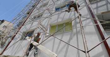 Dış cephede  iskelelerine yeni düzenleme