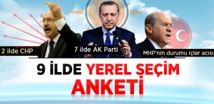 ORC'nin 9 il'de Yerel Seçim Anketinde AKP Açık Ara Önde