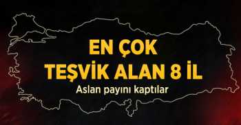 En Çok Teşvik Primi Alan 8 İlimiz