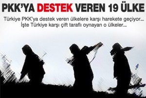 PKK KONUSUNDA TÜRKİYE'YE İKİYÜZLÜ DAVRANAN 19 ÜLKE