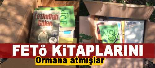 FETÖ Terör örgütünün Ortaköy İlçe Müftülüğü ‘ne ait olduğu belirlenen kitapları ormana bıraktılar