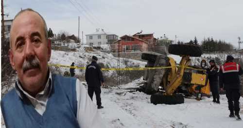 Greyder devrildi Köy Muhtarı vefat etti
