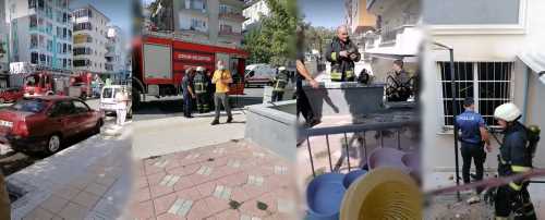 Gülabibey Mahallesi bir apartmanda yangın çıktı