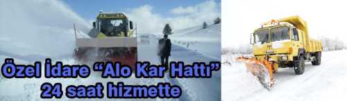 İl Özel İdare’0 364 222 1 222′ numaralı Alo Kar Hattı