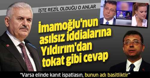 İmamoğlu'nun asılsız iddialarına Yıldırım gibi cevap