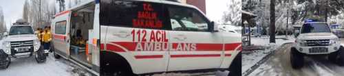 İmdadına Çorum 112 kar paletli ambulans yetişti