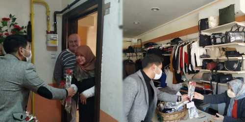  İskilip MYO öğretmenler emekli öğretmenler ve annelere gül dağıttı