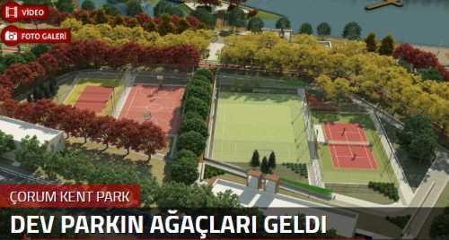 KENT PARK'IN DEV PARKIN AĞAÇLARI GELDI