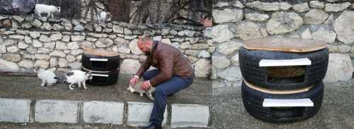 Lastikten Kedi Evi Yaptı