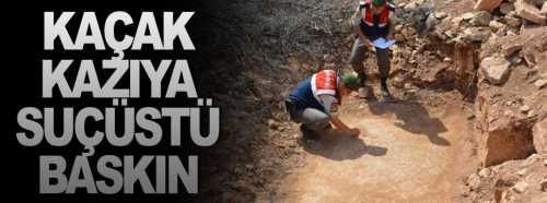 Mecitözü'nde Kaçak kazıya suç üstü operasyon 