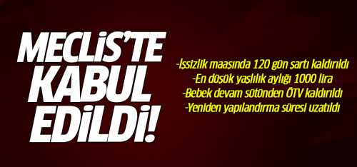 Meclis'te bugün kabul edildi!