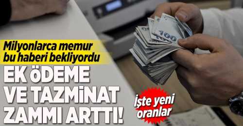 Memurun Ek Ödeme ve Tazminat Zammı Arttı