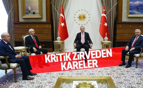 Muhalefet liderleri Cumhurbaşkanlığı Külliyesi'nde