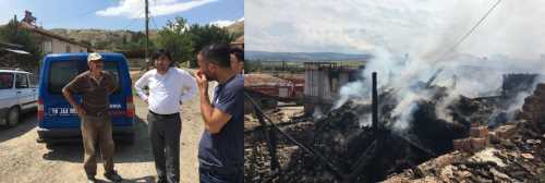 Muhtarın Evi  Yangında Kül oldu