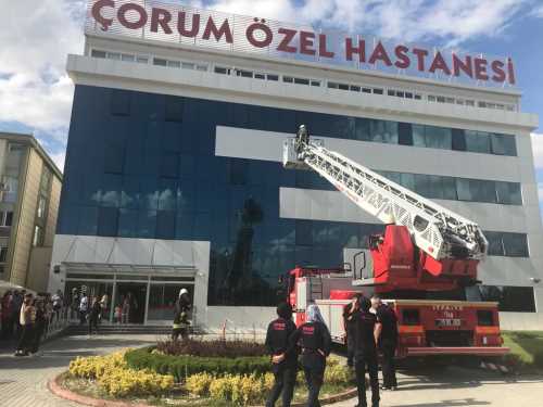Özel Hastane çalışanlarına AFAD ve Çorum Belediyesi İtfaiyesinden Eğitim