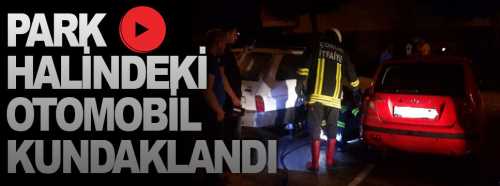 Park halindeki bir otomobil kundaklandı