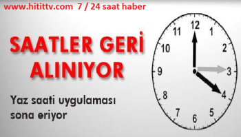 Saatlerimizi 1 saat  geri alıyoruz