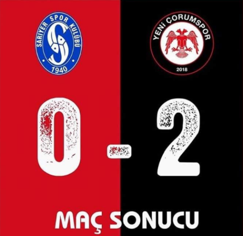 Sarıyerspor 0-2 Yeni Çorumspor 
