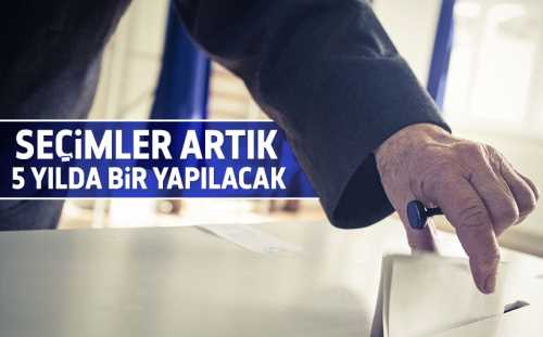  Seçimler 5 yılda bir Yapılacak