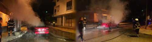 Seyir halindeki otomobil Cayır cayır yandı