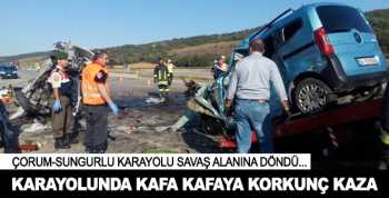 SUNGURLU'DA TRAFİK KAZASI 6 ÖLÜ 2 YARALI