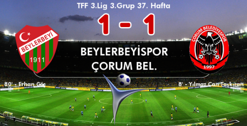 TFF 3.Lig 3.Grup 37. haftasında Beylerbeyispor ile Çorum Bel. Beylerbeyi 75.yıl Stadı'nda bir araya geldi.Karşılaşma beraberlik ile sonuçlandı.