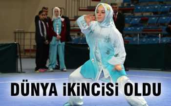 TÜRBANLI ELİF AKYÜZ  WUSHU'DA DÜNYA İKİNCİSİ OLDU