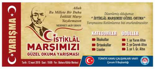 TÜRKAV’dan “İstiklal Marşımızı Güzel Okuma Yarışması"
