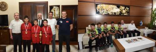 Türkiye birincileri Zeki Gül'ü ziyaret etti