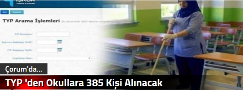 TYP 'den Okullara 385 Kişi Alınacak