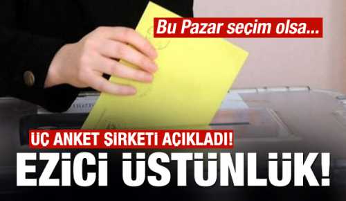 Üç anket şirketinden seçim anketi! 