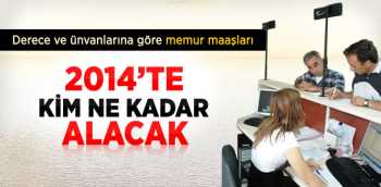 Ünvana Göre 2014 Zamlı Memur Maaşları