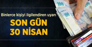 Vergi Borçu olanlar İçin Son Tarih 30 Nisan