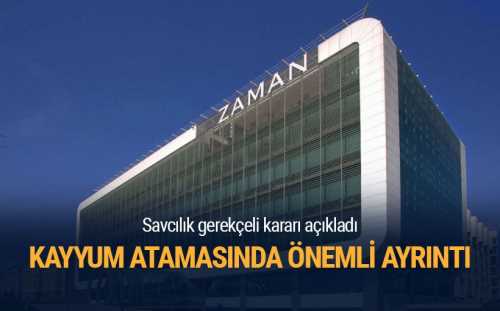 Zaman Gazetesi'ne kayyum atanmasının gerekçesi Gazeteyi yöneten FEZA Gazetecilik A.Ş üzerine 3 kayyum atandı. Savcılık, gerekçeyi şöyle açıkladı