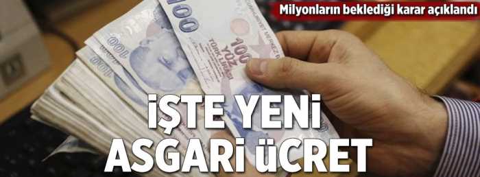 2018 YILI ASGARİ ÜCRET BELLİ OLDU