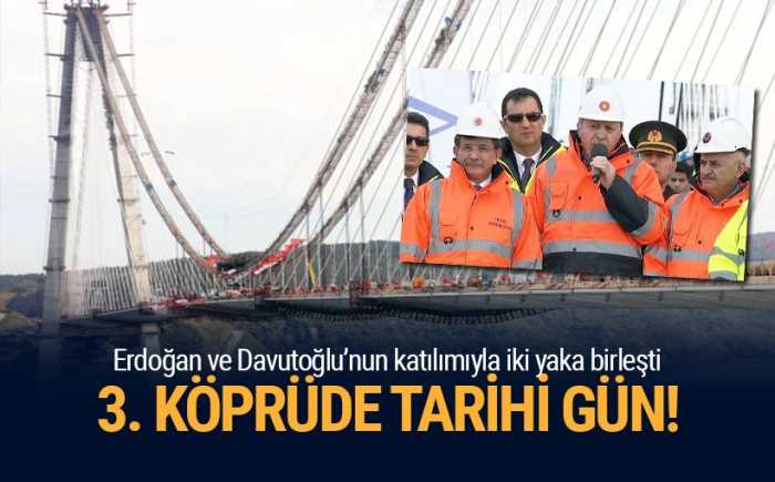 3. köprüde son tabliye yerleştirildi! İstanbul'un üçüncü köprüsü, Yavuz Sultan Selim Köprüsü'nün son tabliyesi yerleştirildi.