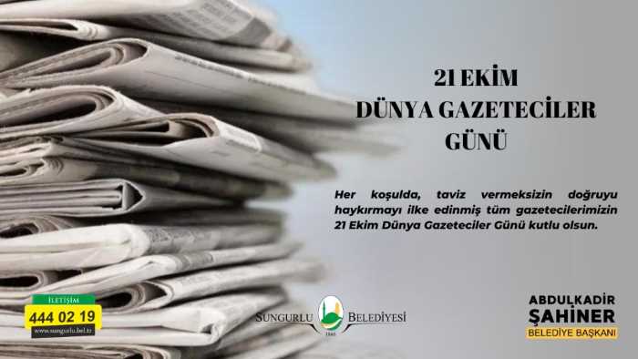 Abdulkadir Şahiner‘21 Ekim Dünya Gazeteciler Günü’ dolayısıyla bir mesaj yayımladı