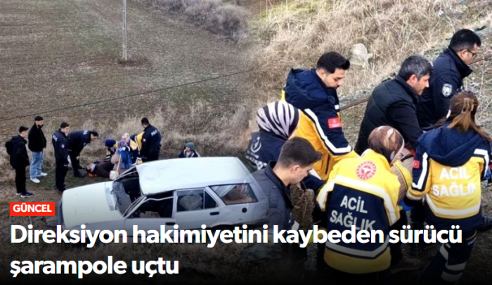 Alaca'da Otomobil Şarampola Uçtu 3 Yaralı!