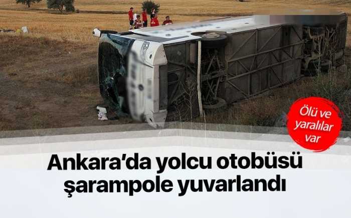 Ankara'da otobüs şarampole yuvarlandı