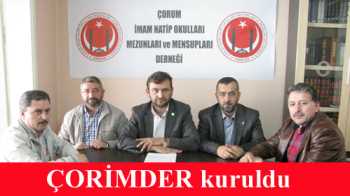 ÇORİMDER KURULDU HAYIRLIOLSUN