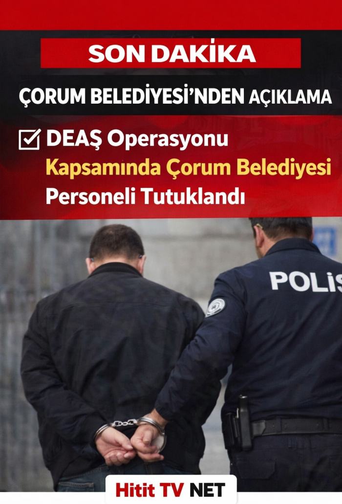 Çorum Belediyesi'den DEAŞ Operasyonu Açıklaması  